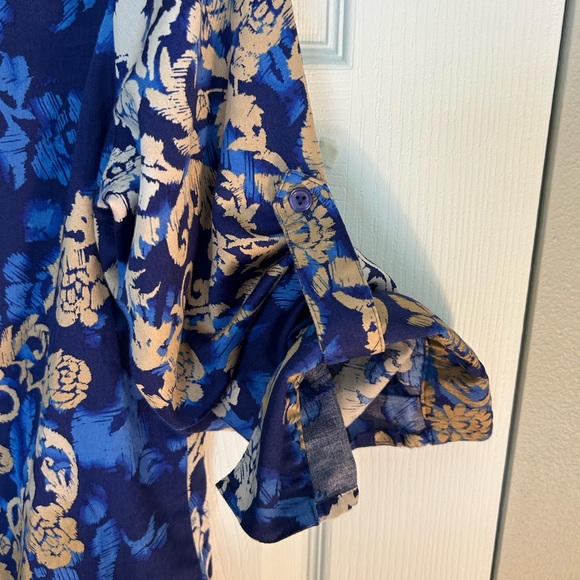 Westbound Blue Graphic Long Sleeve Button Down Shirt - Picture 4 of 4